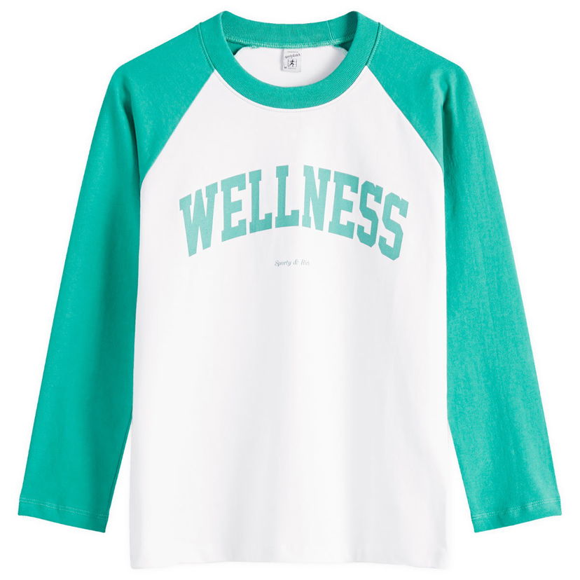 Sweater Sporty & Rich Sporty & Rich Wellness Ivy Baseball T-Shirt Grøn | TO046514001WH21-WHT
