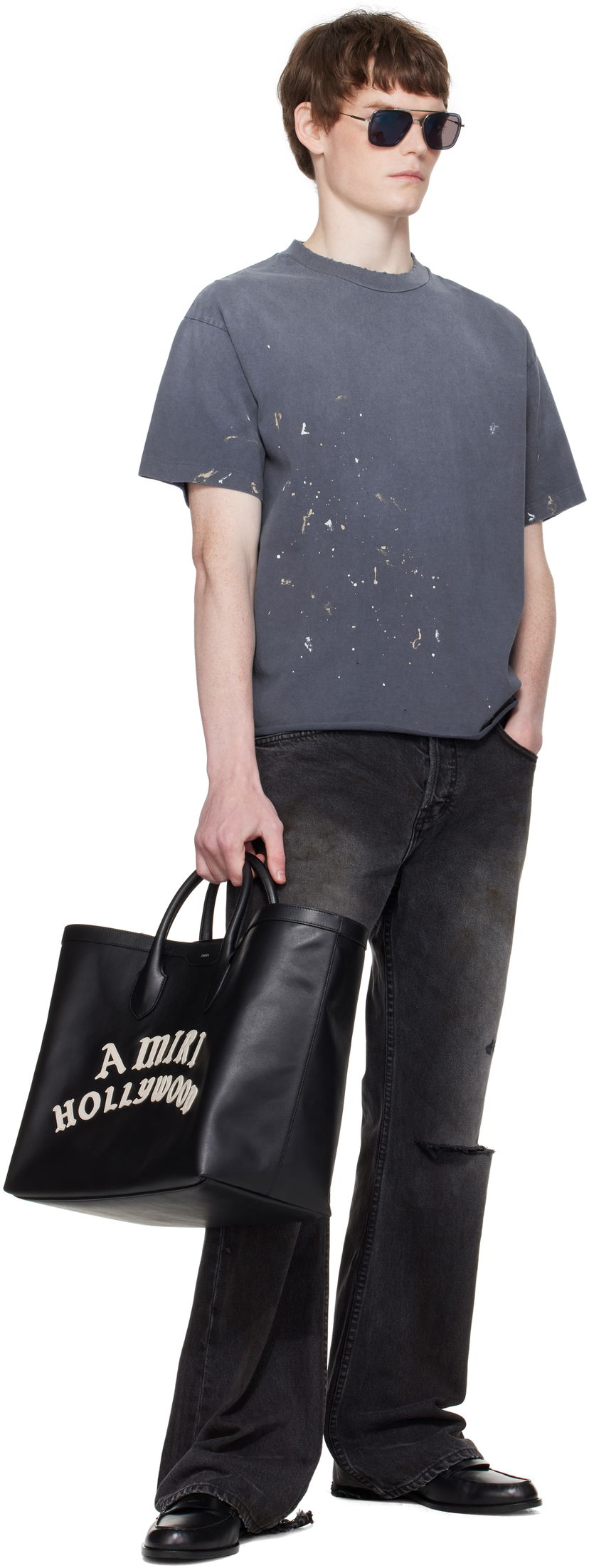 Mulepose AMIRI AMIRI Hollywood Leather Tote Bag Grå | AMBGTO1015
