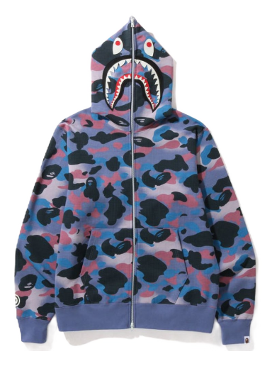 Sweatshirt BAPE Grid Camo Shark Full Zip Hoodie Lilla | 1I80-115-005