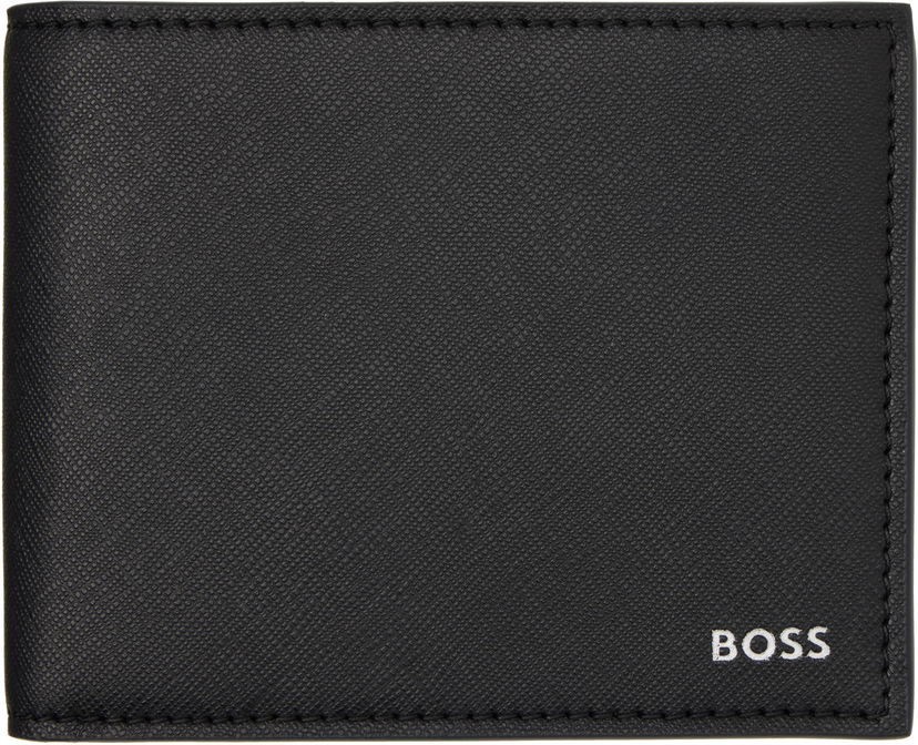 Tegnebog BOSS Leather Trifold Wallet Sort | 50536727