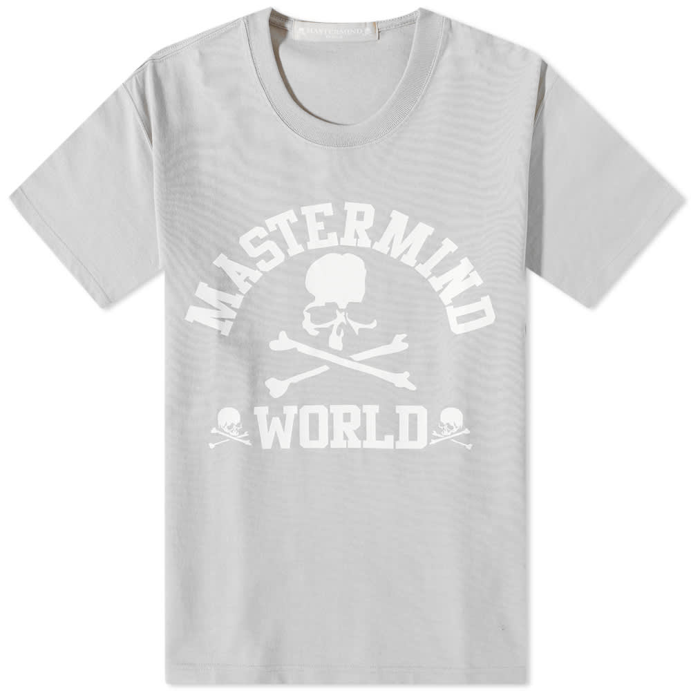 T-shirt Mastermind WORLD College Logo Tee Grå | MW22S09-TS038-GRY, 0