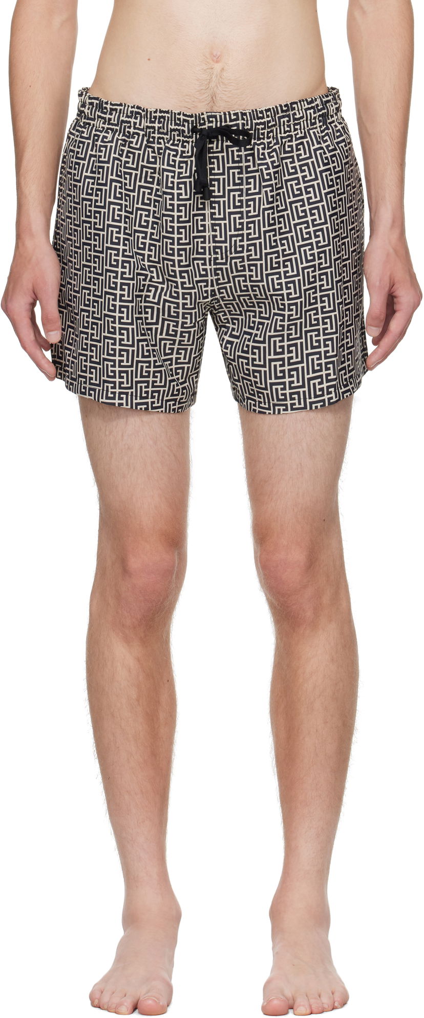 Badetøj Balmain Balmain Monogram Swim Shorts Beige | BWB671500