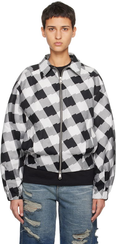Bomberjakke ADER ERROR Check Print Zip-Up Jacket Sort | BMADFWJK1001WH, 0