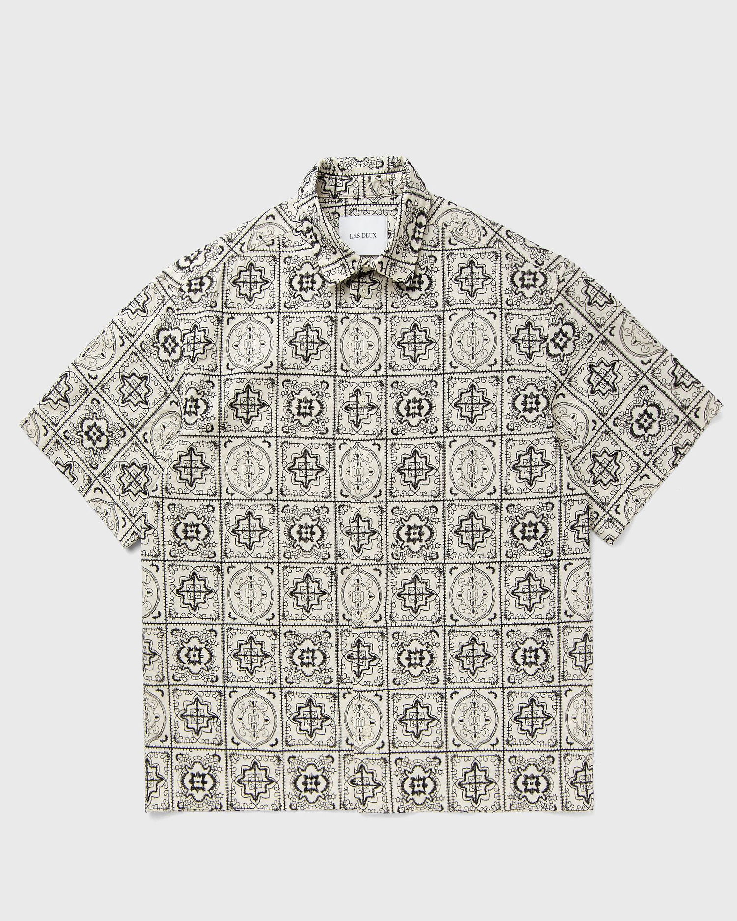 Skjorte Les Deux Larry AOE Tile Short Sleeve Shirt Beige | 1000111-215, 0