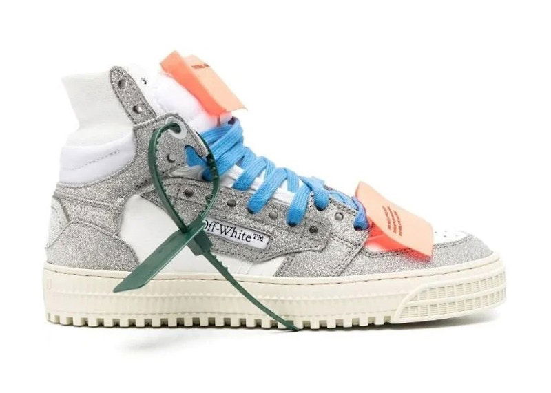 Sneakers og sko Off-White 3.0 Off Court High-Top White Silver Glitter W Grå | OWIA112S23LEA0050172, 0