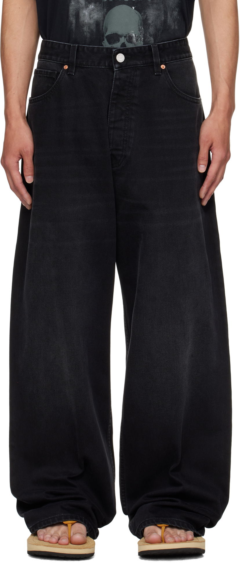 Jeans VETEMENTS Vetements Anarchy Reworked Wide-Leg Jeans Sort | UH76DP110B2