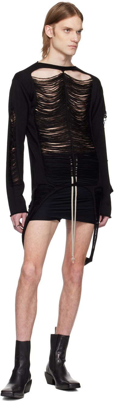 Sweater Rick Owens Rick Owens Hollywood Long Sleeve Sweater Sort | RR01E5671 KGRIDM, 3