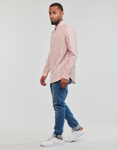 Skjorte Polo by Ralph Lauren Classic-Collar Striped Cotton Shirt Lyserød | 710928920001, 2