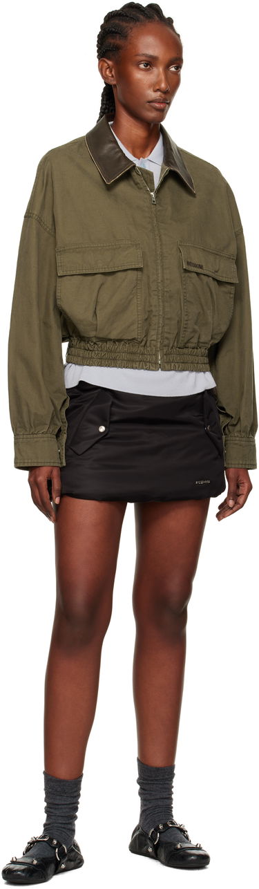 Jakke We11done We11done Leather Collar Cropped Jacket Grøn | WD-JP2-25-063-W-KK, 3