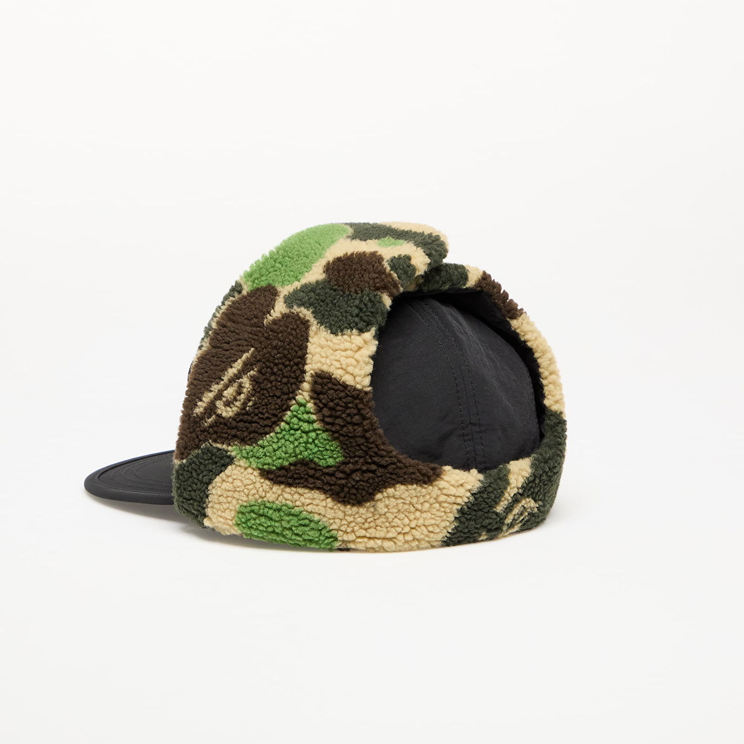 Kasket BAPE A BATHING APE Abc Camo Puffy Flight Cap Sort | 001CPK801007M BLK, 1