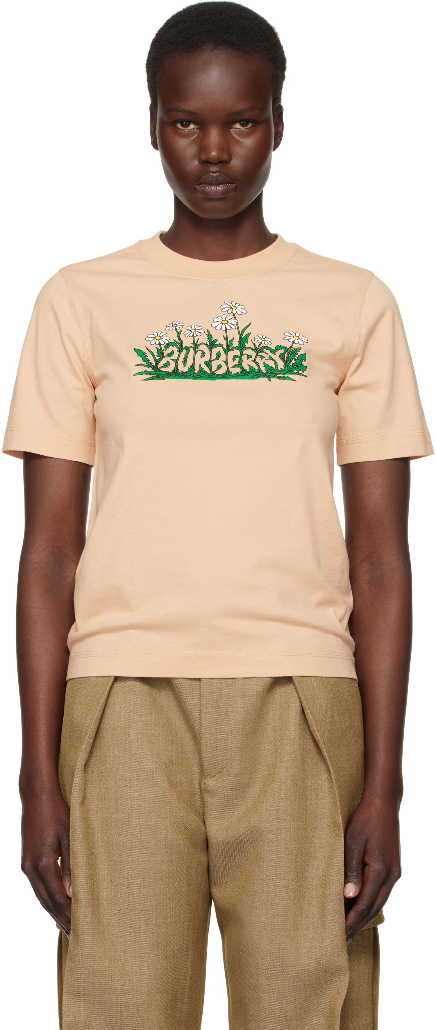 T-shirt Burberry Daisy Logo Cotton T-Shirt Lyserød | 8102402, 0