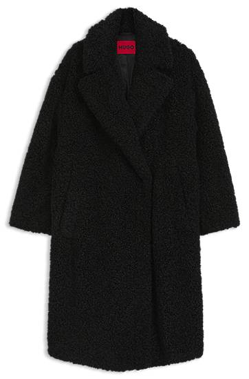 Frakker BOSS Oversized-fit coat in faux fur Sort | 50547610
