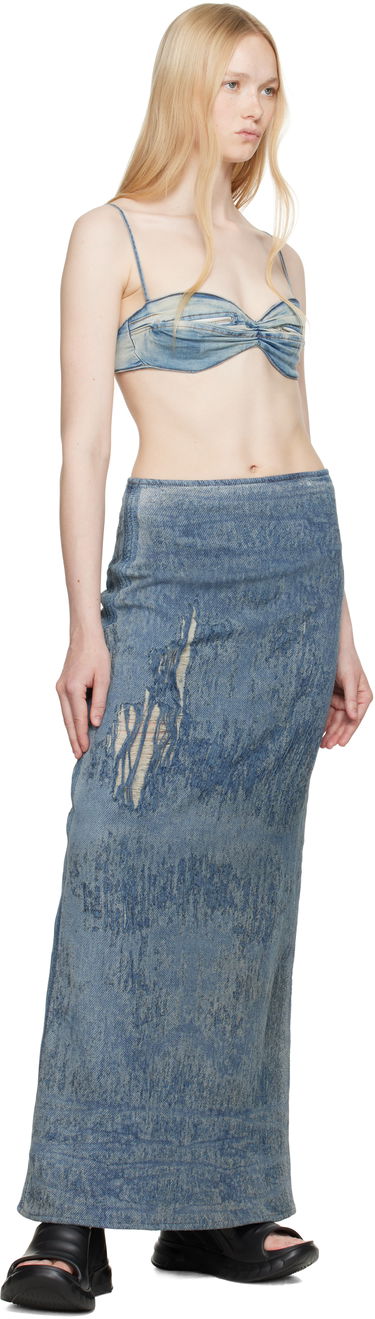 Nederdel Diesel Diesel De-Ouchy-S Denim Bra Top Blå | A16308 0ABDD, 3