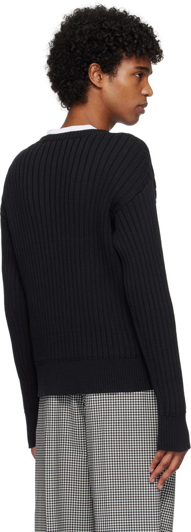 Sweater Marni Marni Cable Logo Crewneck Sweater Sort | GCMG0430A0 UFC950, 2