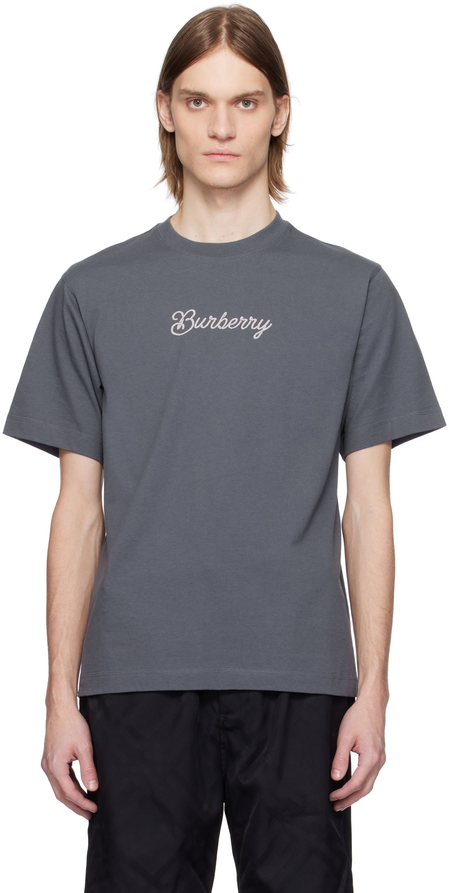 T-shirt Burberry Burberry Surfer Knight Cotton T-Shirt Grå | 8106230, 0