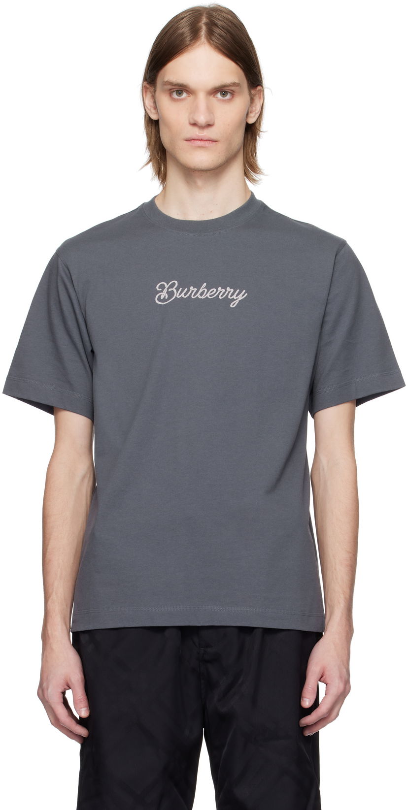 T-shirt Burberry Burberry Surfer Knight Cotton T-Shirt Grå | 8106230