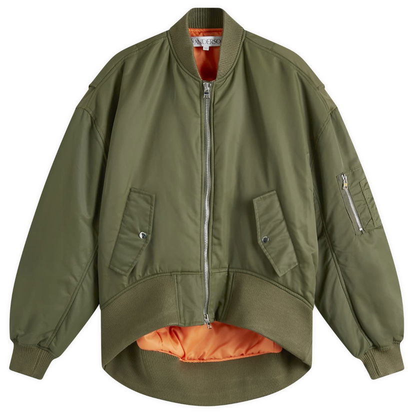 Bomberjakke JW Anderson JW Anderson Oversized Curved Hem Bomber Jacket Grøn | JK0357-PG1696-595