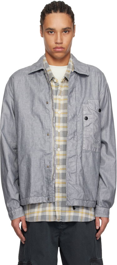 Vindjakke C.P. Company C.P. Company Lino Wax Overshirt Grå | 18CMOS203A-006284G, 0