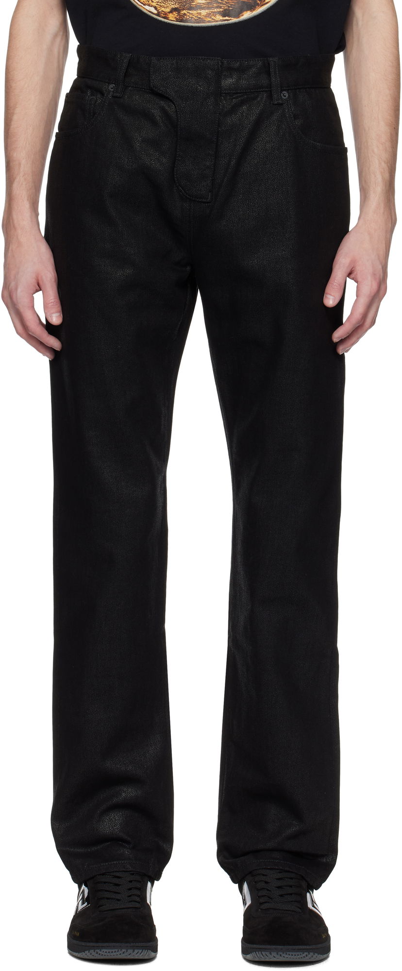 Jeans Balmain Balmain Regular-Fit Coated Jeans Sort | EH0MI083DF72