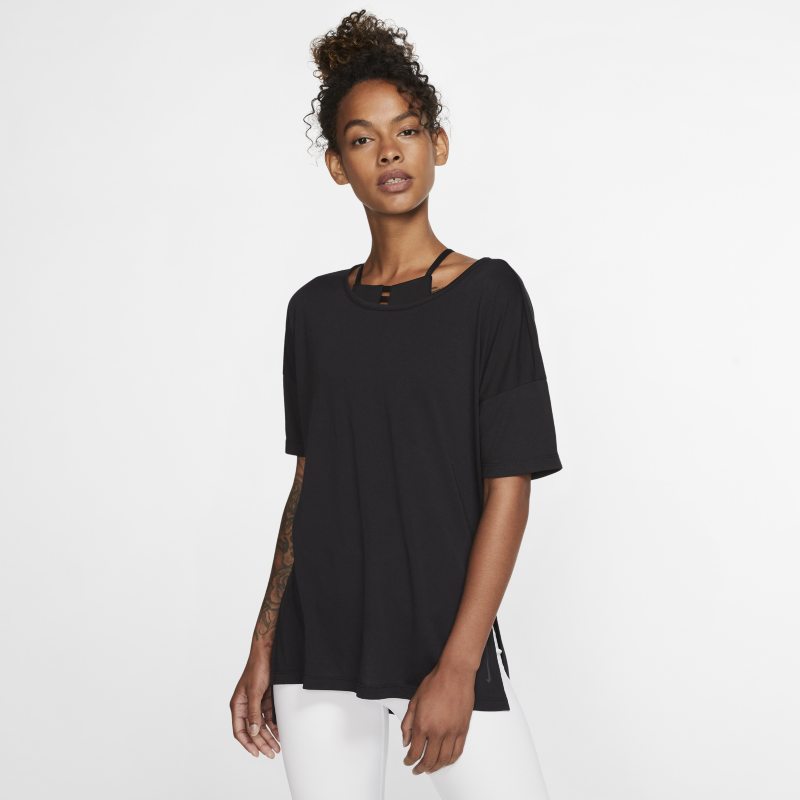 T-shirt Nike Yoga Short-Sleeve Top Sort | CJ9326-010, 0