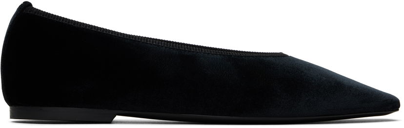 Sneakers og sko TOTEME TOTEME Minimalist Velvet Ballerina Flats Sort | 251-WAS0218-FB0361