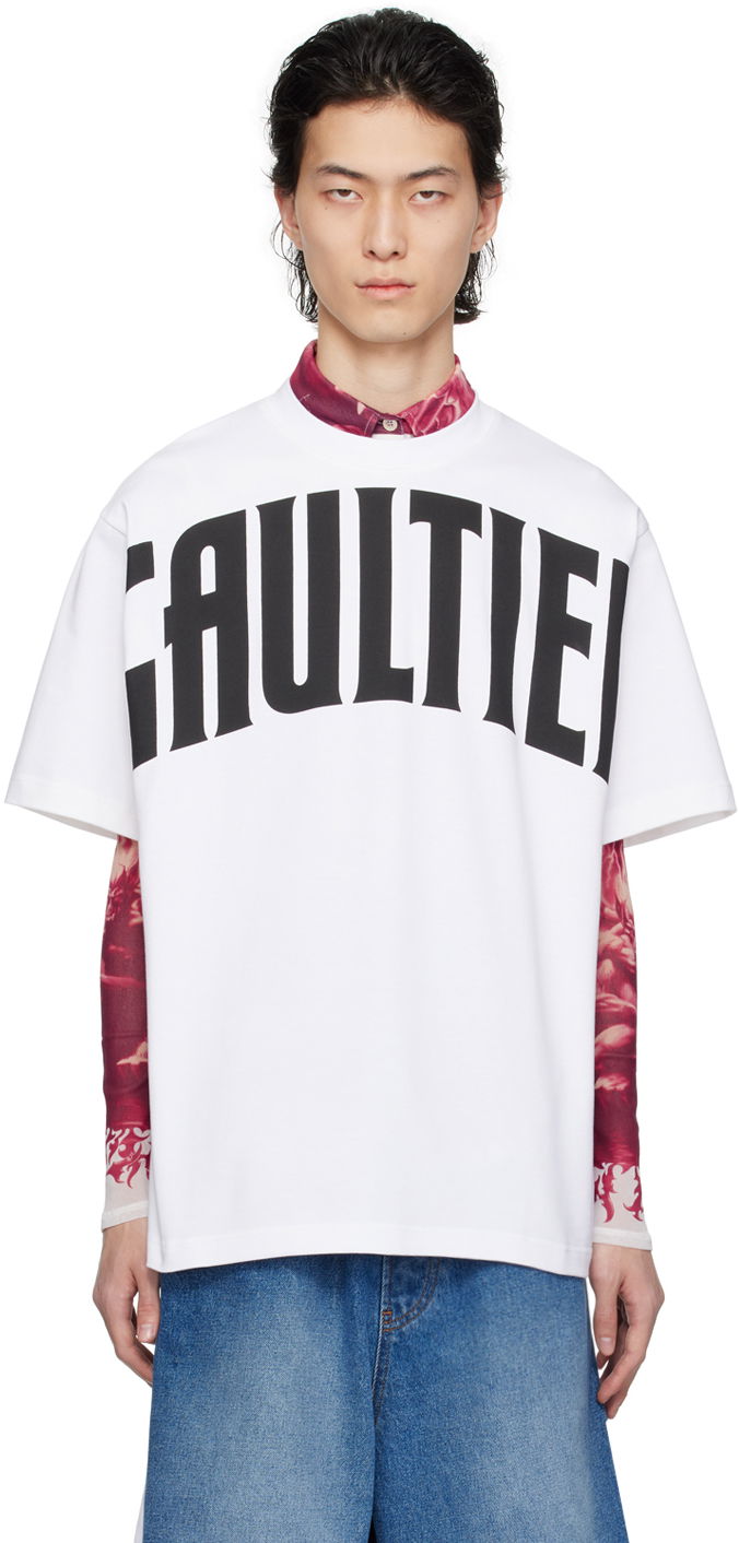 T-shirt Jean Paul Gaultier Jean Paul Gaultier 'The Large Gaultier' T-Shirt Hvid | 24/25-U-TS065I-J055-0100