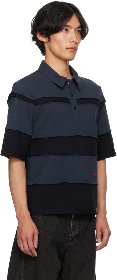 Polo skjorte Eckhaus Latta Eckhaus Latta Striated Polo Mørkeblå | 1401-EL-PF25-M, 1