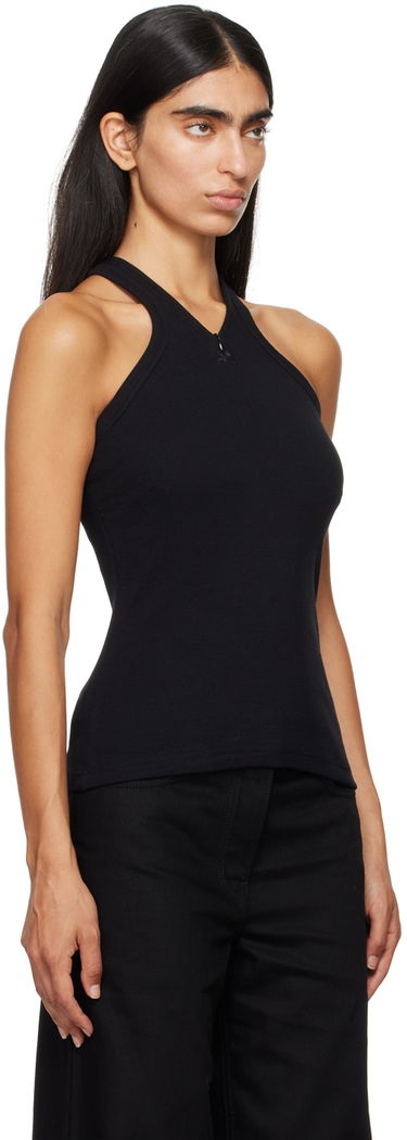 Tanktop Courrèges Black Fitted Zipped Tank Top Sort | 324JDE079JS0121, 1