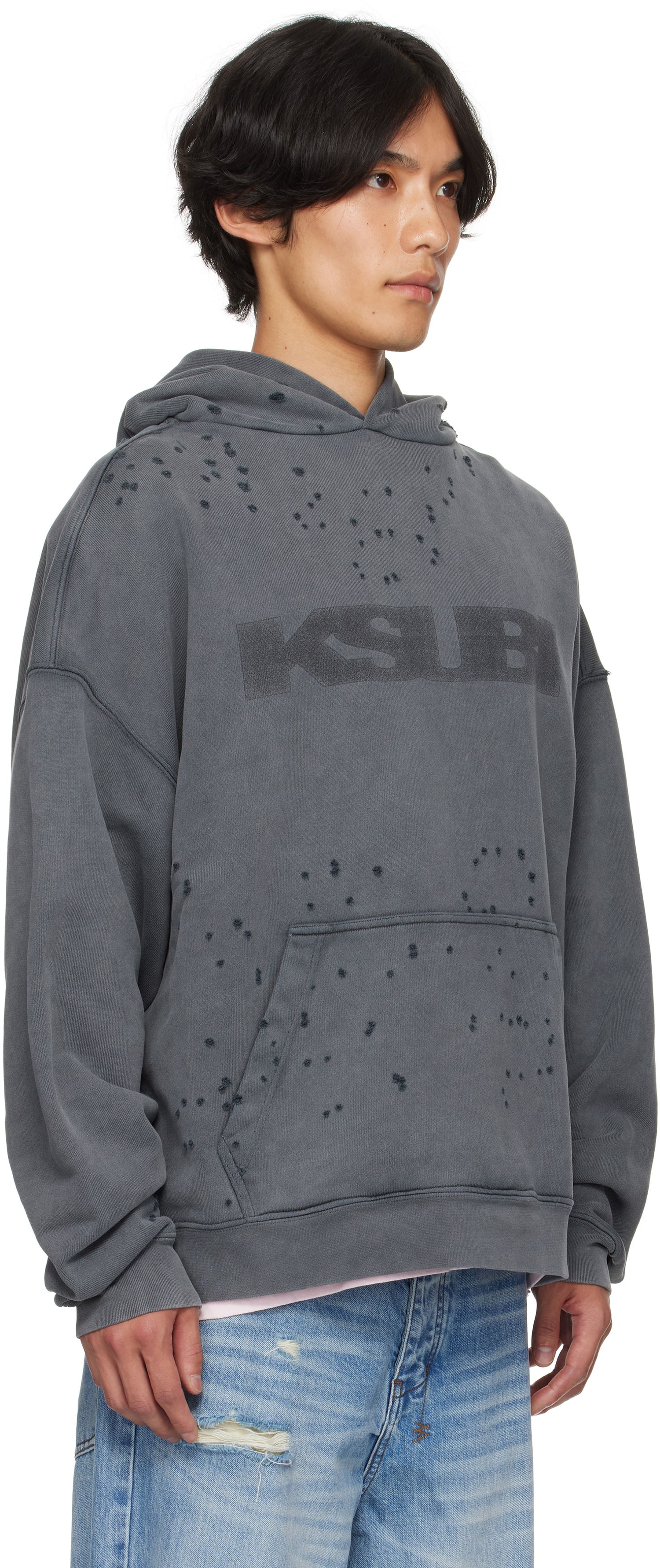 Sweatshirt Ksubi Ksubi Blasted Ekcess Hoodie Grå | MPF25FL005, 1