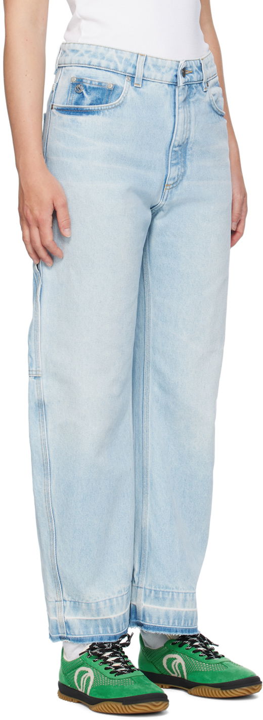 Jeans Stella McCartney Stella McCartney Wide-Leg Mid-Rise Jeans Blå | 6D02433SPH62, 1