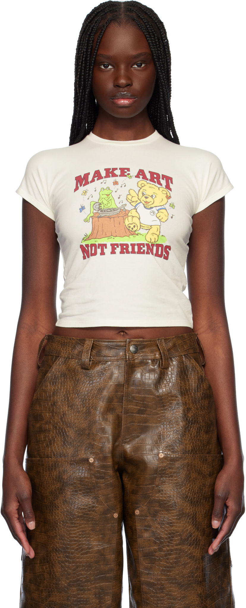 Crop top Ambush AMBUSH 'Make Art' Baby Tee Hvid | 12115397