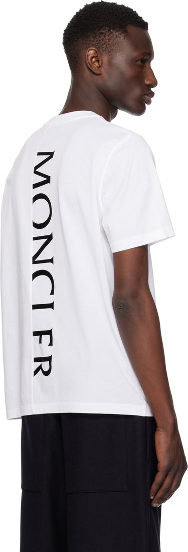 T-shirt Moncler Moncler Cotton T-Shirt with Logo Hvid | K10918C000738390Y, 2
