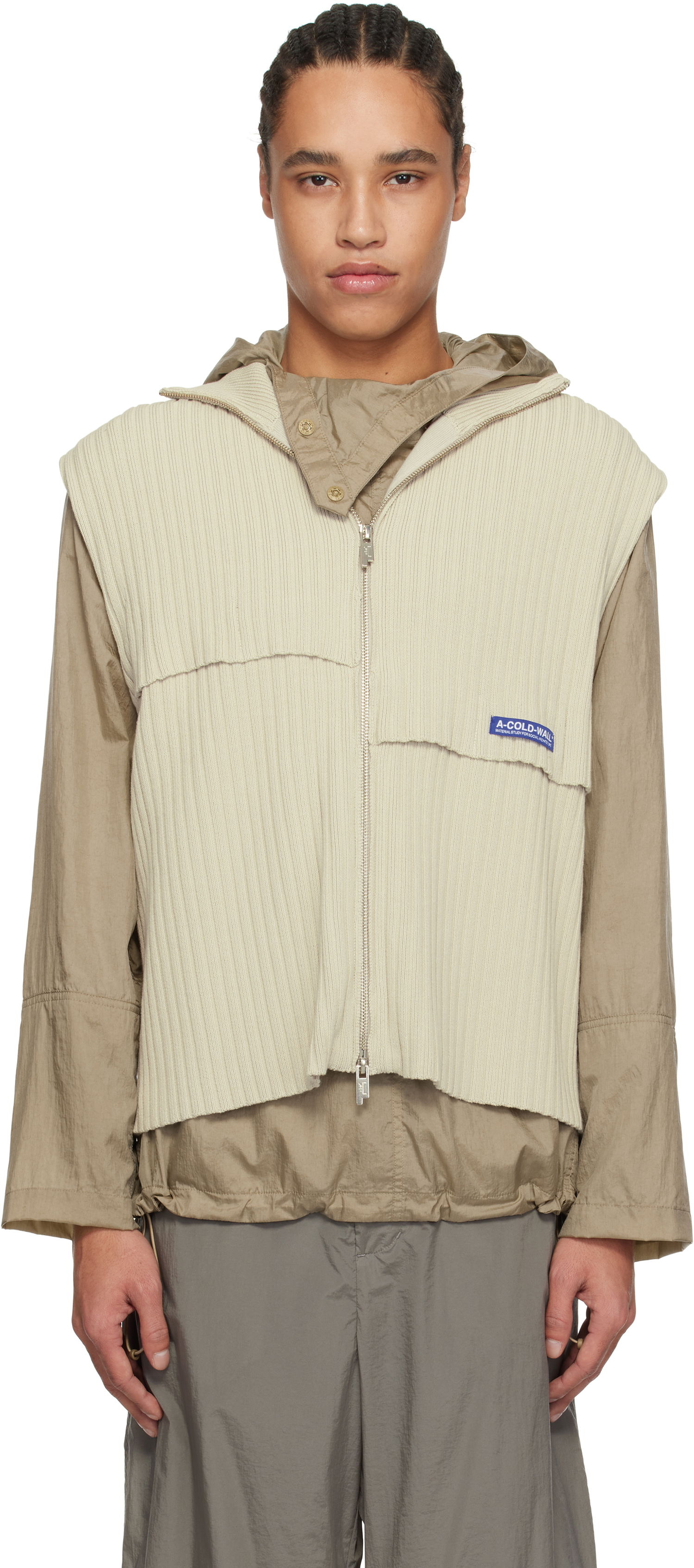 Sweater A-COLD-WALL* A-COLD-WALL* Panel Knit Vest Beige | ACWMK204, 0