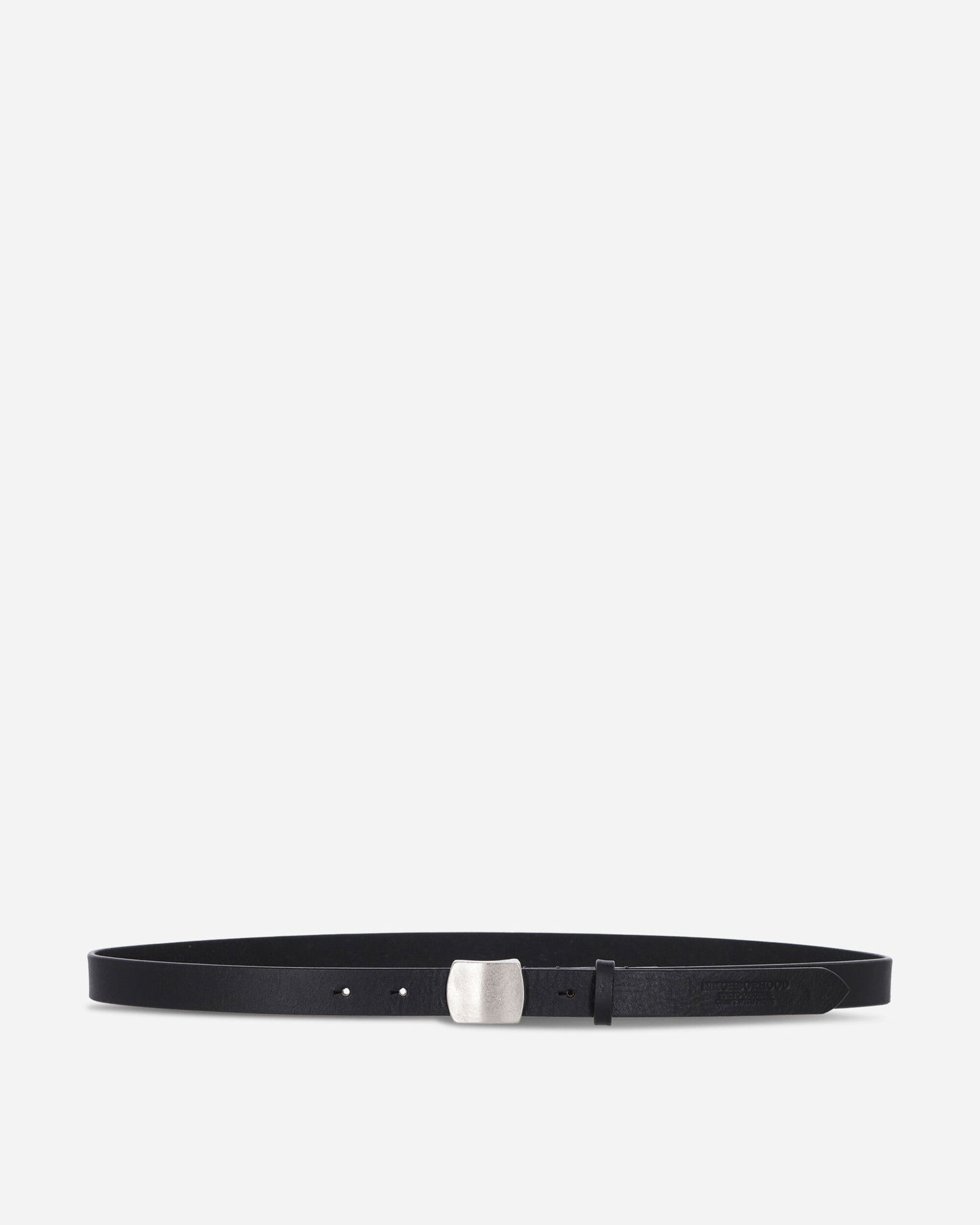 Bælter Neighborhood Leather Belt Narrow Silver Buckle Sort | 252PKNH-AC01 BLACK, 0