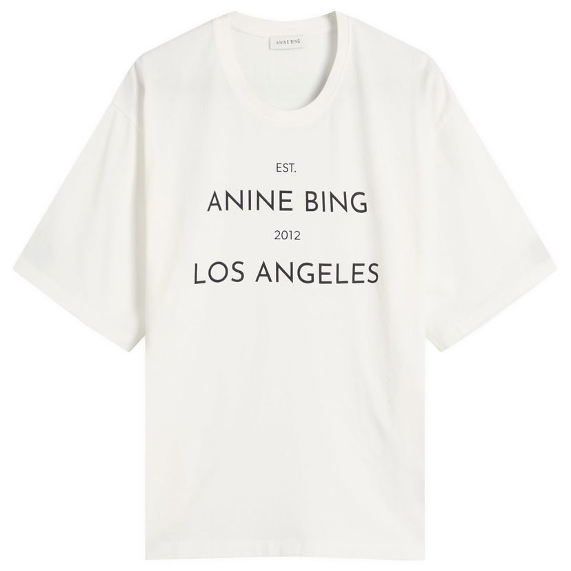T-shirt Anine Bing Rudy T-Shirt Hvid | A-08-11037-IVY1
