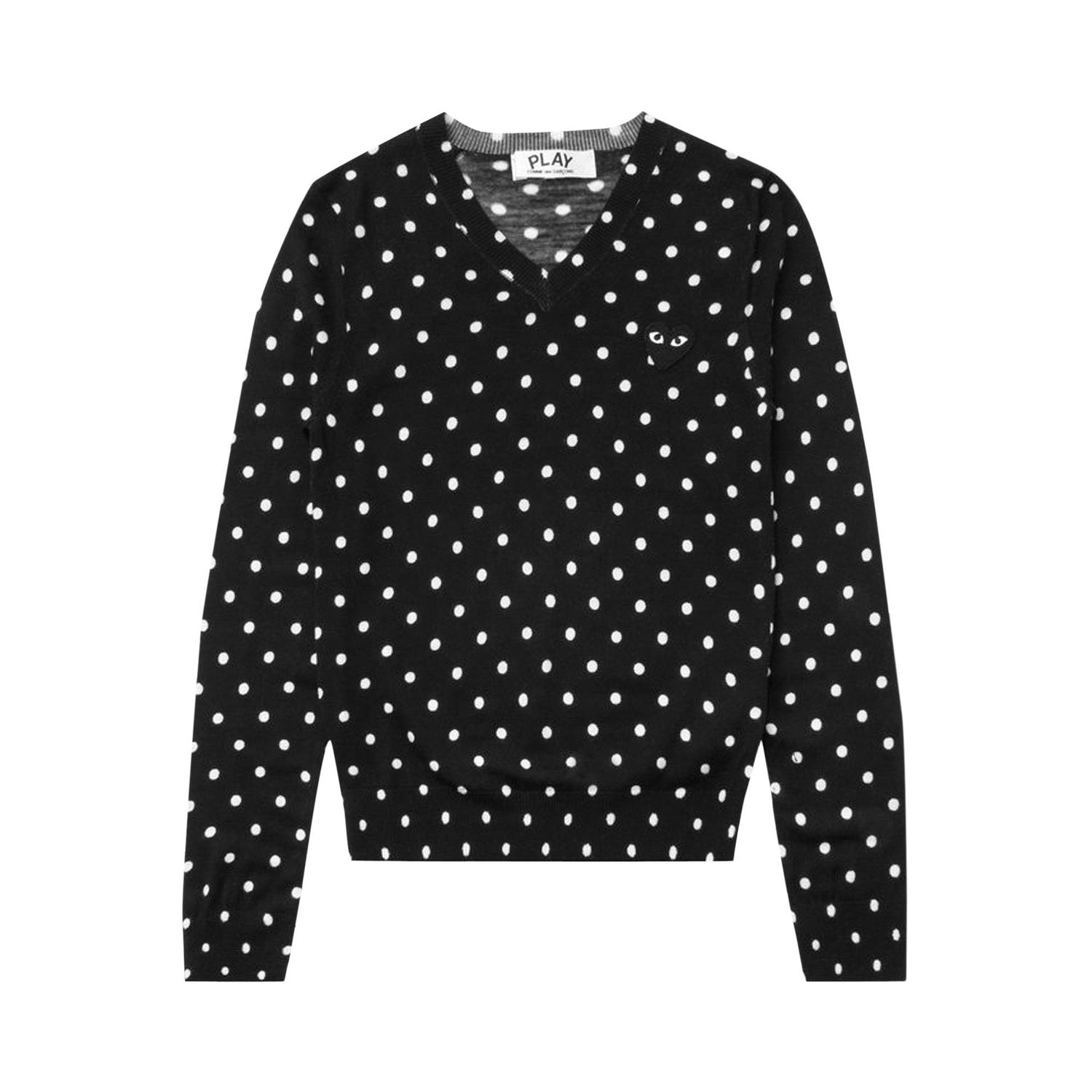 Sweater Comme des Garçons PLAY Polka Dot Crewneck Sort | az n035 051 1, 1