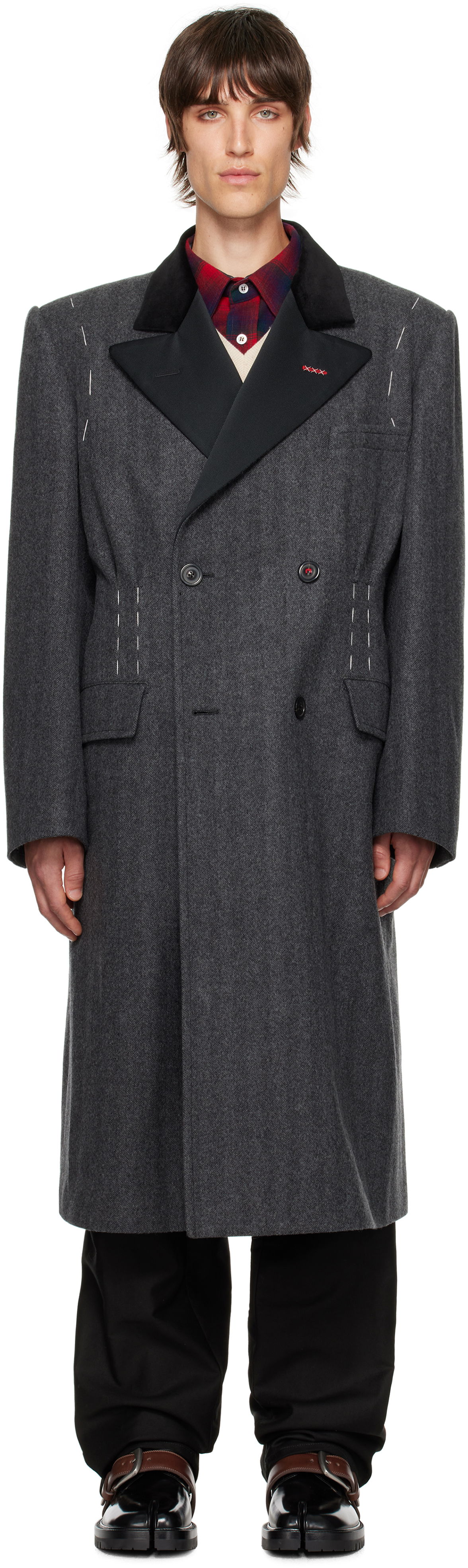 Frakker Maison Margiela Double-Breasted Coat Grå | SI1AA0002 S53338, 0
