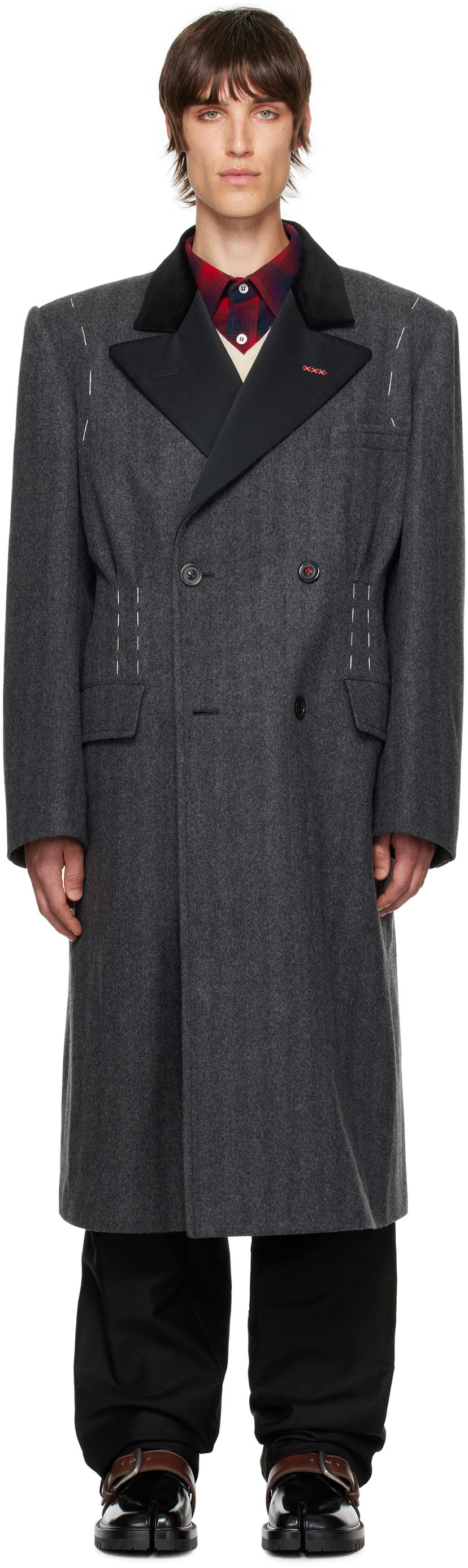 Frakker Maison Margiela Double-Breasted Coat Grå | SI1AA0002 S53338