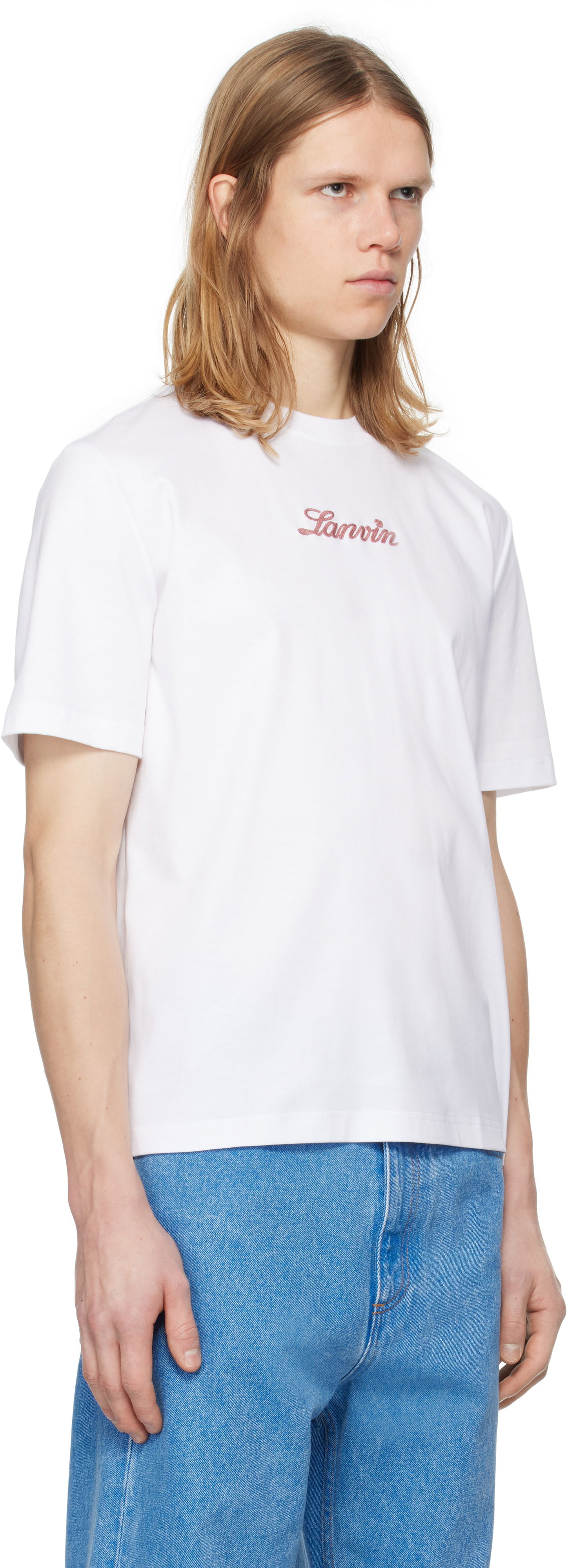 T-shirt LANVIN Lanvin Bouclette Script Logo T-Shirt Hvid | RM-TS0115-J134-P25, 1