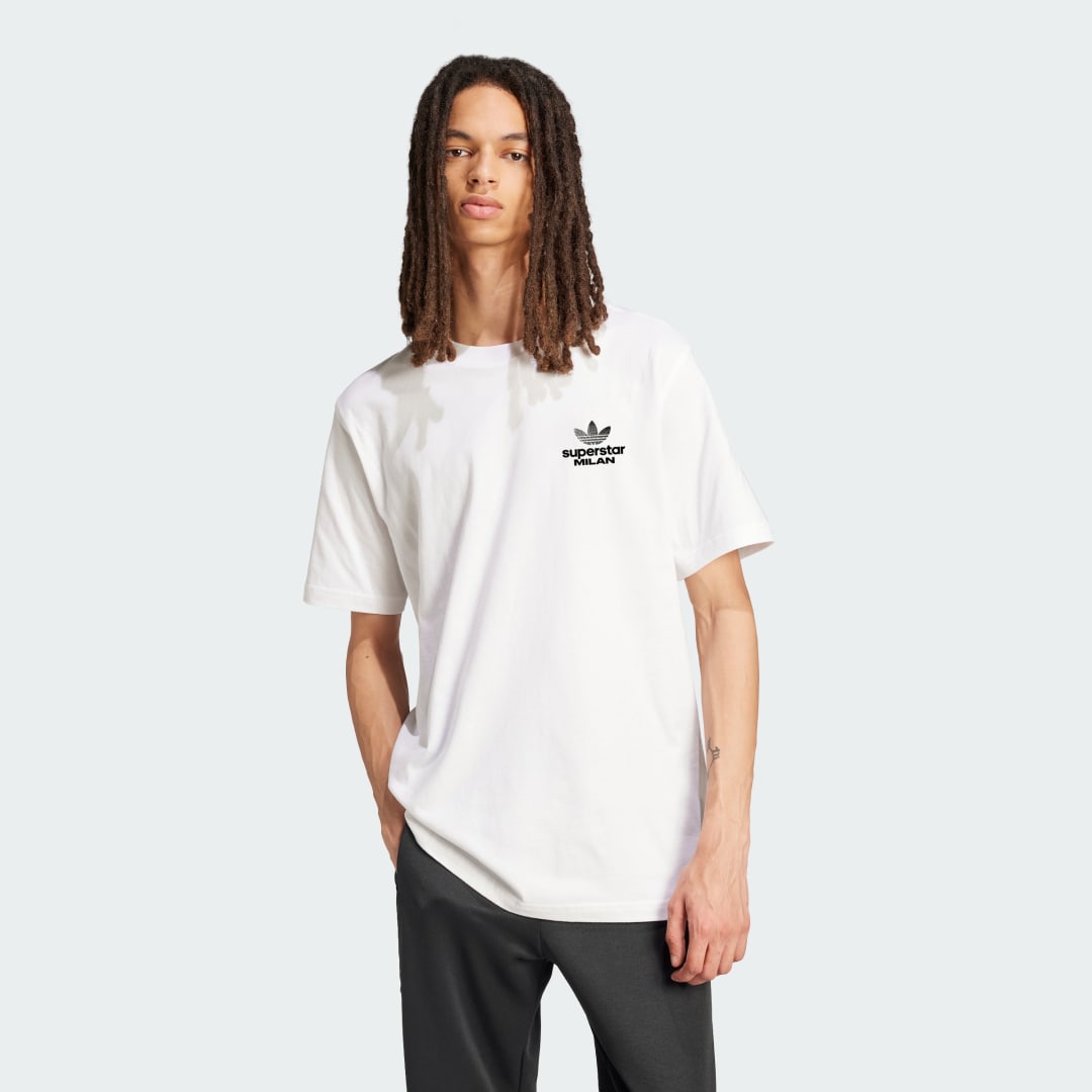 T-shirt adidas Performance MILAN SUPERSTAR GRAPHIC T-Shirt Hvid | KU6563, 0