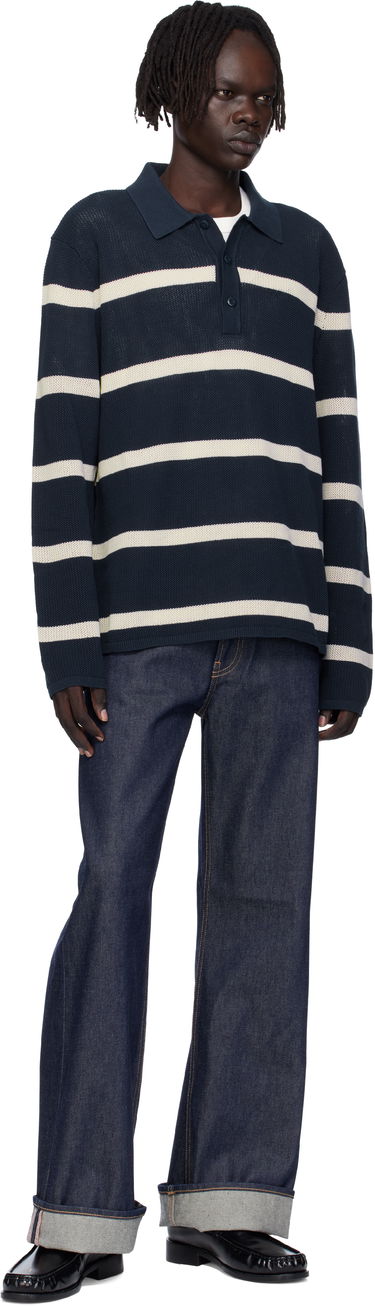 Polo skjorte CALVIN KLEIN Calvin Klein Long Sleeve Striped Polo Mørkeblå | 81B388G, 3