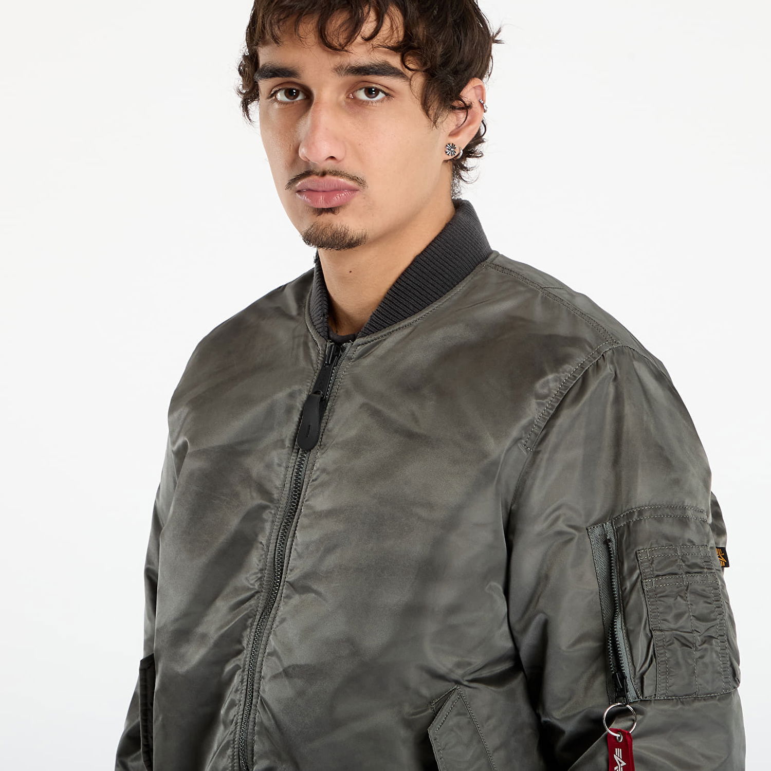 Bomberjakke Alpha Industries MA-1 Distressed Bomber Jacket Grå | 258128-432, 1