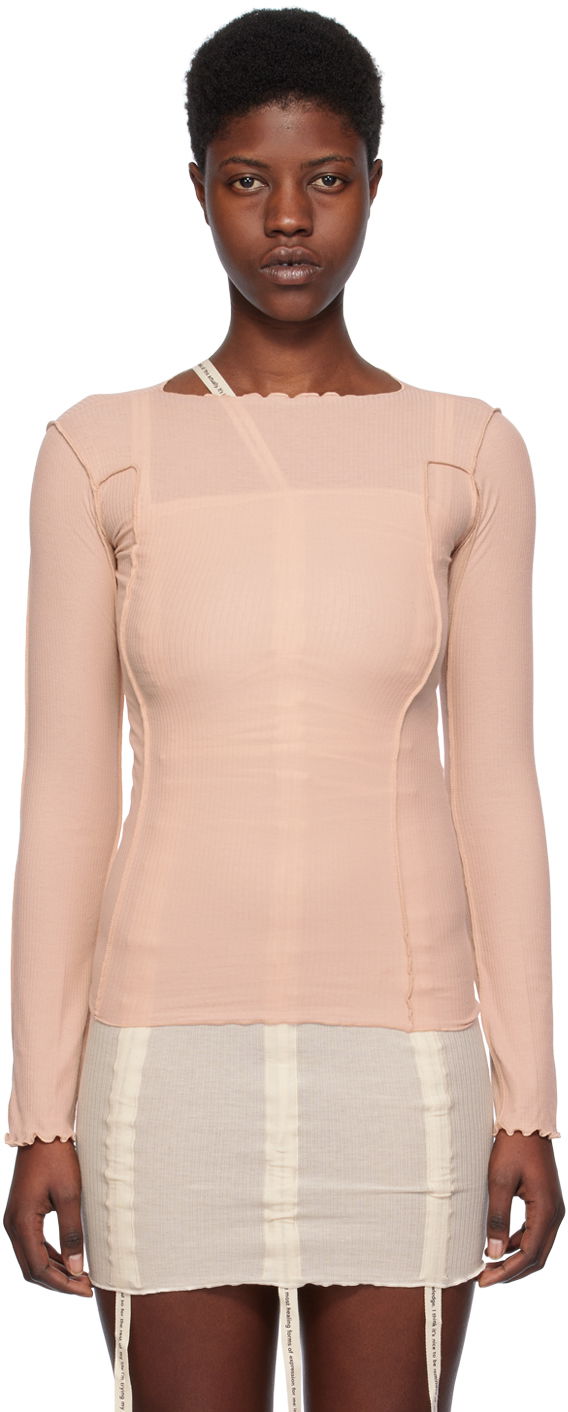 T-shirt Baserange Baserange Omato Long Sleeve T-Shirt Lyserød | TTML-RB-SP24