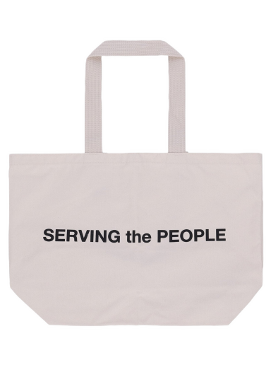 Mulepose Serving the People Logo Tote Bag Beige | STPF22TOTE NATURAL