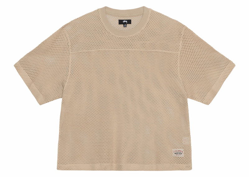 T-shirt Stüssy Mesh Crew Neck T-Shirt Beige | 1140344