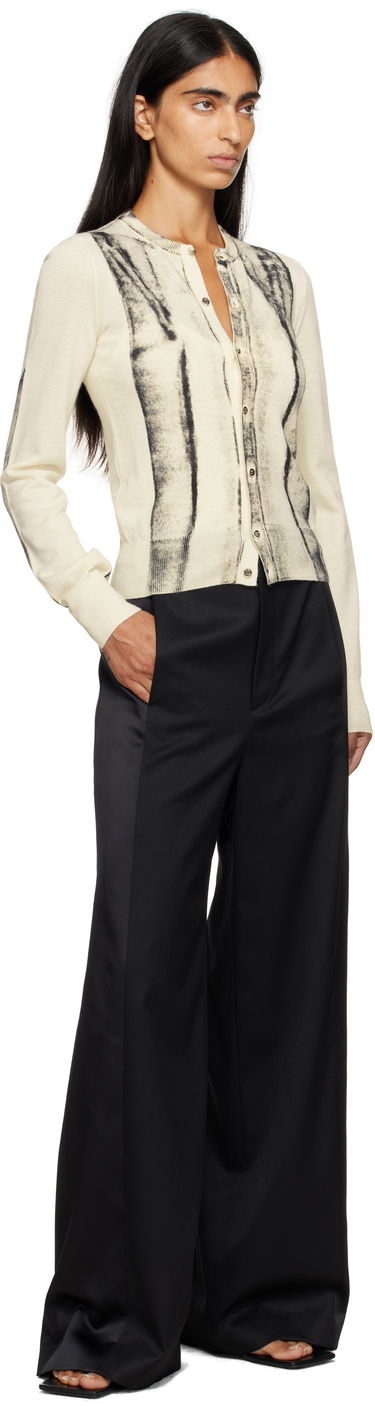 Sweater Maison Margiela MM6 Maison Margiela Folded Printed Cardigan Beige | S52HP0031 M13129, 3