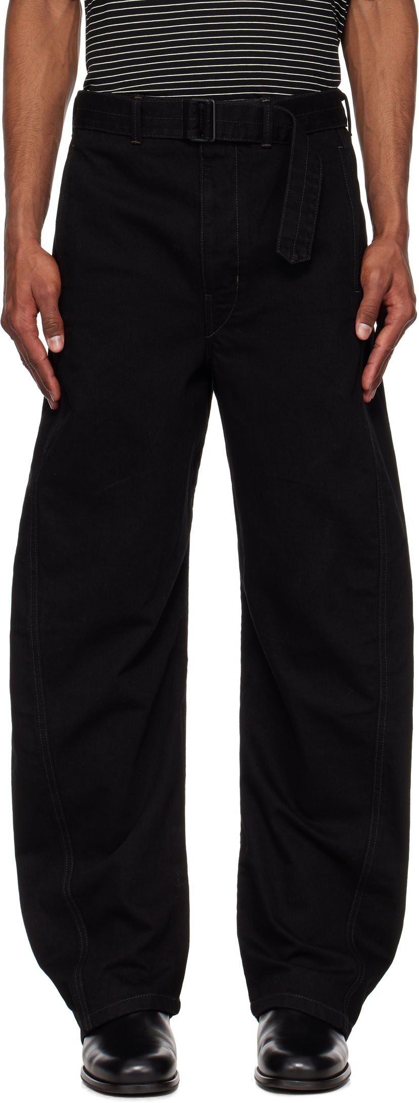 Bukser LEMAIRE Lemaire Twisted Belted Jeans Sort | PA326 LD1031