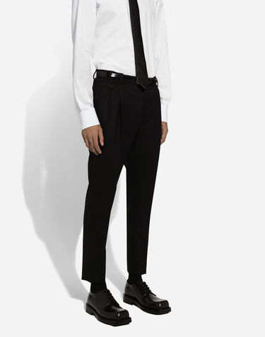 Bukser Dolce & Gabbana Dolce & Gabbana Tailored Flannel Pants Sort | GY6UETGI251N0000, 3
