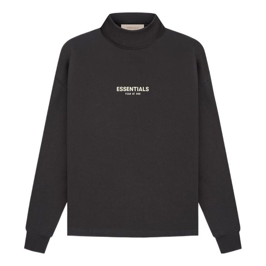 Sweater Fear of God Essentials Relaxed Mockneck Sweatshirt Sort | FOG-SS22-135, 0
