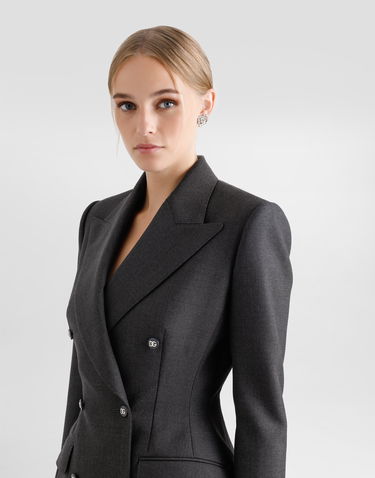 Jakke Dolce & Gabbana Double-breasted With Dg-branded Buttons Gray Grå | F27DJTFU287S8290, 3